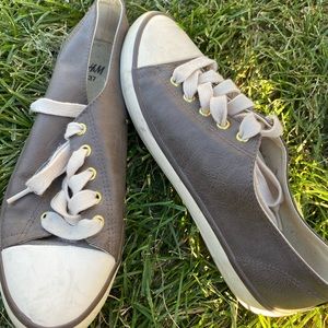 Faux leather sneakers